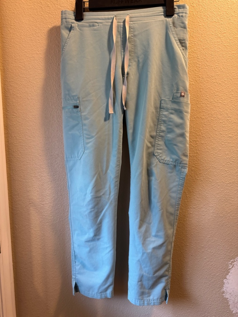 Figs Light Blue Women's Cargo Drawstring Pants